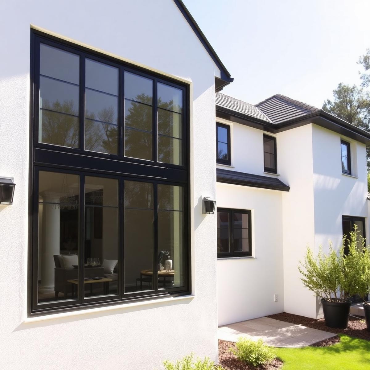 Home addition with dark impact windows